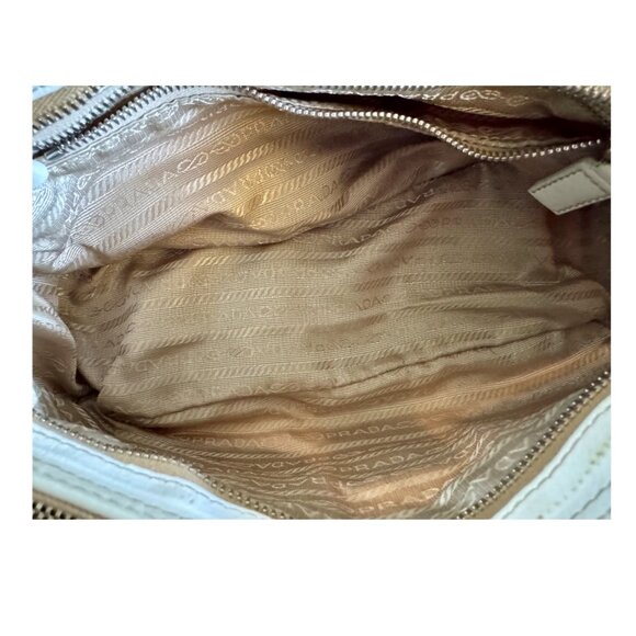 PRADA Vitello-Trimmed Tessuto Double Pocket Buckle Flap Shoulder Bag - Picture 10 of 16